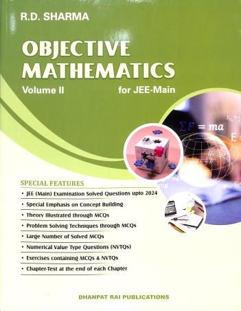 Book cover number 2 for Objective Mathematics Volume 1 & 2 written by R. D. Sharma published by Dhanpat Rai Publications (P) Ltd.