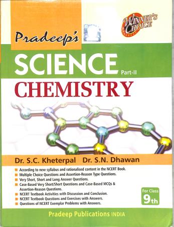 Book cover number 1 for Pradeep's Science Part 2 : Chemistry Class 9 CBSE (2025-2026) written by NA published by Pradeep Publications