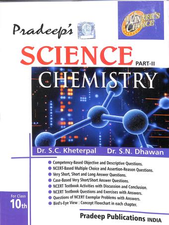 Book cover number 1 for Pradeep's Science Part 2 : Chemistry Class 10 CBSE (2025-2026) written by NA published by Pradeep Publications