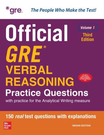 Book cover number 1 for Official GRE Verbal Reasoning Practice Questions (Volume 1) written by NA published by McGraw Hill Education Private Limited