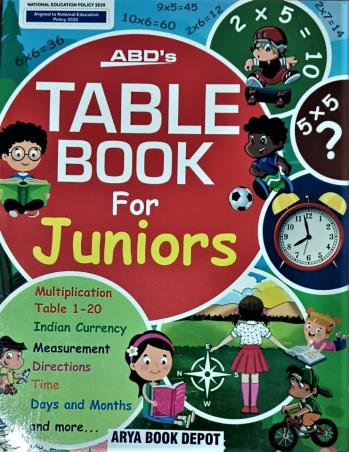 Book cover number 1 for ABD's Table Book For Juniors written by NA published by Arya Book Depot