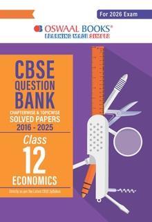 Book cover number 1 for Oswaal CBSE Question Bank Solved Papers (2016-2025) Class 12 Economics (For 2026 Exam) written by NA published by Oswaal Books