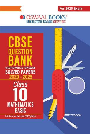 Book cover number 1 for Oswaal CBSE Question Bank (2020 - 2025) Class 10 Mathematics Basic (2026 Exam) written by NA published by Oswaal Books