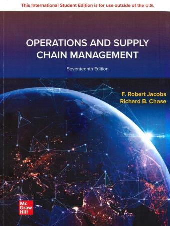 Book cover number 1 for Operations And Supply Chain Management written by F. Robert Jacobs, Richard Chase published by McGraw Hill Education Private Limited