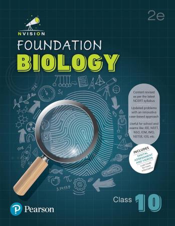 Book cover number 1 for Nvision Foundation Biology Class 10 (2025) written by Nisha Gautam, Harshita Sharma published by Pearson Education