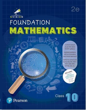 Book cover number 1 for Nvision Foundation Mathematics Class 10 (2025) written by Ajay Singh, Prashant Jain published by Pearson Education