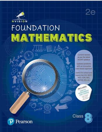 Book cover number 1 for Nvision Foundation Mathematics Class 8 (2025) written by Prashant Jain, Aditi Vyas published by Pearson Education