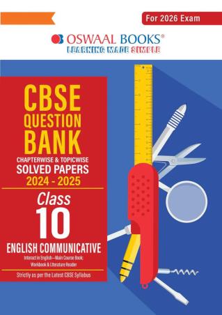 Book cover number 1 for Oswaal CBSE Question Bank Solved Papers 2024-2025 Class 10 English Coounicative (2026 Exam) written by NA published by Oswaal Books