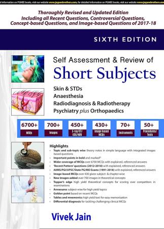 Book cover number 1 for Self Assessment & Review Of Short Subjects written by Vivek Jain published by Jaypee Brothers Medical Publishers (P) Ltd.