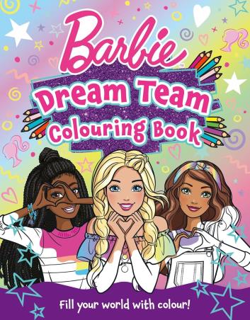 Book cover number 1 for Barbie Dream Team Colouring Book written by NA published by Farshore