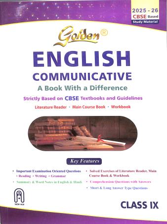 Book cover number 1 for Golden English Communicative CBSE Class 9 (2025-26) written by R. K. Gupta, R. C. Dahiya published by New Age International (P) Limited, Publishers
