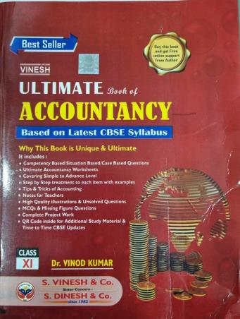 Book cover number 1 for Vinesh Ultimate Book Of Accountancy Class 11 CBSE written by Vinod Kumar published by S. Dinesh & Co.