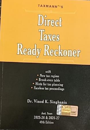 Book cover number 1 for Direct Taxes Ready Reckoner Asst Years 2025-26 & 2026-27 written by Vinod K. Singhania published by Taxmann Publications Pvt. Ltd.