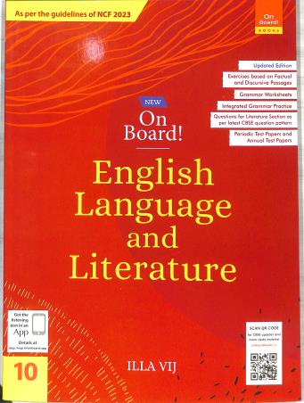 Book cover number 1 for New On Board! English Language And Literature CBSE 10 (NCF 2023) written by Illa Vij published by On Board! Books