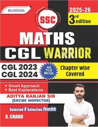 Book cover number 1 for SSC Maths CGL Warrior (Chapterwise) Bilingual 2025-26 written by Aditya Ranjan published by S. Chand Publishing