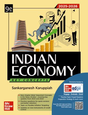 Book cover number 1 for Indian Economy Key Concepts (2025-2026) written by Sankarganesh Karuppiah published by McGraw Hill Education Private Limited