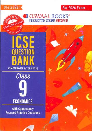 Book cover number 1 for Oswaal ICSE Question Bank Class 9 Economics (For 2026 Exam) written by NA published by Oswaal Books