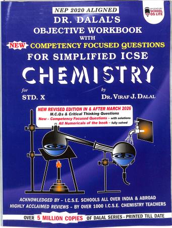 Book cover number 1 for Objective Workbook For Simplified ICSE Chemistry Class 10 (2026) NEP 2020 written by Viraf J. Dalal published by Allied Publishers Private Limited