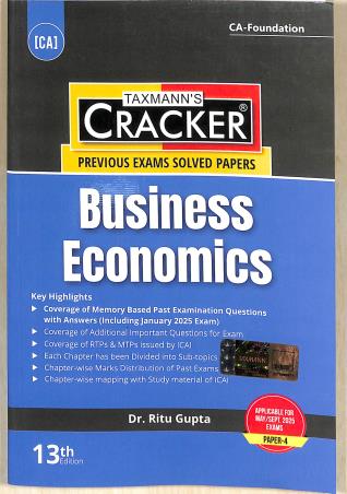 Book cover number 1 for Taxmann's CRACKER Business Econimics (Paper-4) written by Ritu Gupta published by Taxmann Publications Pvt. Ltd.