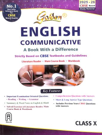 Book cover number 1 for Golden English Communicative CBSE Class 10 (2025-26) written by R. C. Dahiya published by New Age International (P) Limited, Publishers