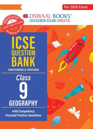 Book cover number 1 for Oswaal ICSE Question Bank Chapterwise & Topicwise Class 9 Geography (2026 Exam) written by NA published by Oswaal Books