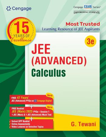 Book cover number 1 for JEE (Advanced) Calculus written by G. Tewani published by Cengage Learning India Private Limited