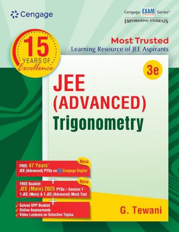 Book cover number 1 for JEE (Advanced) Trigonometry written by G. Tewani published by Cengage Learning India Private Limited
