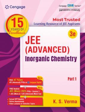 Book cover number 1 for JEE (Advanced) Inorganic Chemistry Part 1 written by K. S. Verma published by Cengage Learning India Private Limited