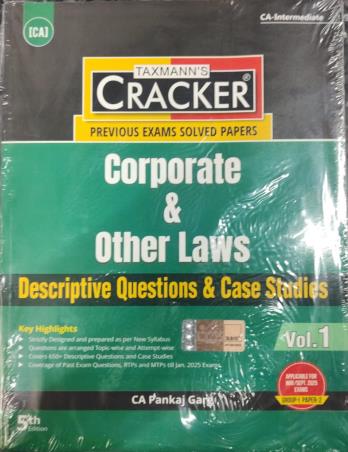 Book cover number 1 for Taxmann's Cracker Corporate & Other Laws (Set Of 2 Books) Group 1 Paper 2 written by Pankaj Garg published by Taxmann Publications Pvt. Ltd.