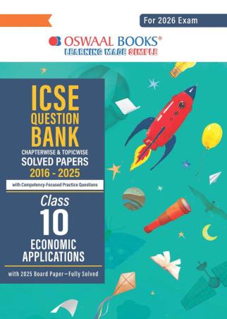 Book cover number 1 for Oswaal ICSE Question Bank Solved Papers Class 10 Economic Application (2026 Exam) written by NA published by Oswaal Books