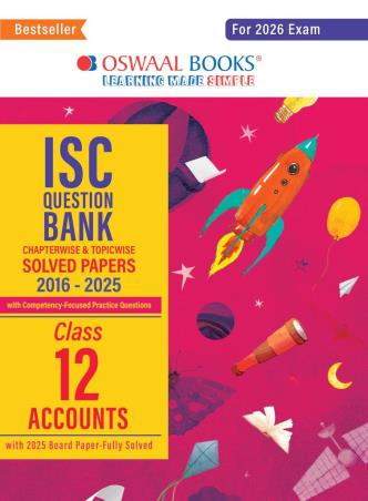 Book cover number 1 for Oswaal ISC Question Bank Solved Papers 2016-2025 Class 12 Accounts (2026 Exam) written by NA published by Oswaal Books