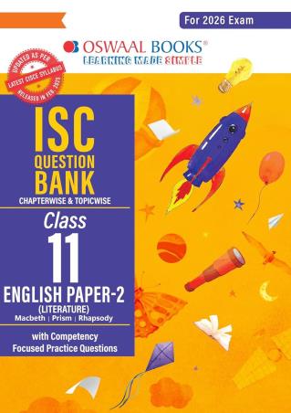 Book cover number 1 for Oswaal ISC Question Bank Class 11 English Paper 2 (Literature) 2026 Exam written by NA published by Oswaal Books