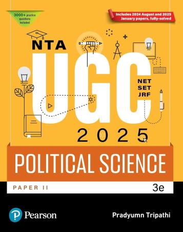 Book cover number 1 for NTA UGC NET/ SET/ JRF 2025 Political Science (Paper 2) written by Pradyumn Tripathi published by Pearson Education