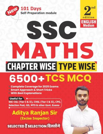 Book cover number 1 for SSC Maths Chapter Wise Type Wise 6500+TCS MCQ (English Medium) written by Aditya Ranjan published by R. G. Publication