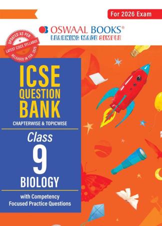 Book cover number 1 for Oswaal ICSE Question Bank Chapterwise & Topicwise Class 9 Biology (2026 Exam) written by NA published by Oswaal Books