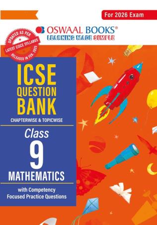 Book cover number 1 for Oswaal ICSE Question Bank Chapterwise & Topicwise Class 9 Mathematics (2026 Exam) written by NA published by Oswaal Books