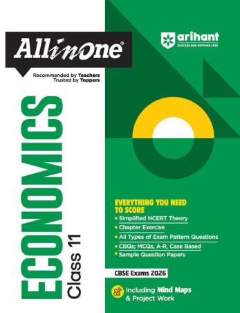 Book cover number 1 for All In One Economics Class 11 (CBSE Exams 2026) written by Maria Rashid published by Arihant Prakashan