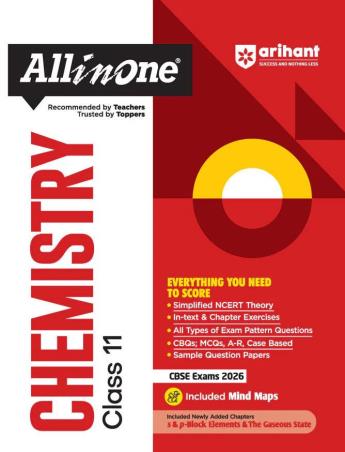 Book cover number 1 for All In One Chemistry Class 11 (CBSE Exams 2026) written by Saleha Pervez, Tarnija Midha published by Arihant Prakashan
