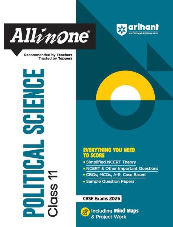 Book cover number 1 for All In One Political Science Class 11 (CBSE Exams 2026) written by Aditi Verma, Deepanshu Pandey published by Arihant Prakashan