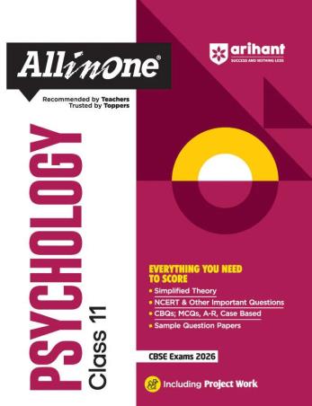 Book cover number 1 for All In One Psychology Class 11 (CBSE Exams 2026) written by Charu Tripathi published by Arihant Prakashan