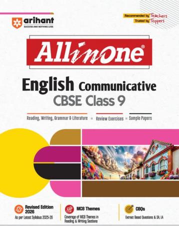 Book cover number 1 for All in One English Communicative Class 9 CBSE written by Parneet Kaur published by Arihant Prakashan