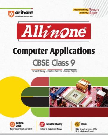 Book cover number 1 for All In One Computer Applications Class 9 CBSE written by Neetu Gaikwad published by Arihant Prakashan