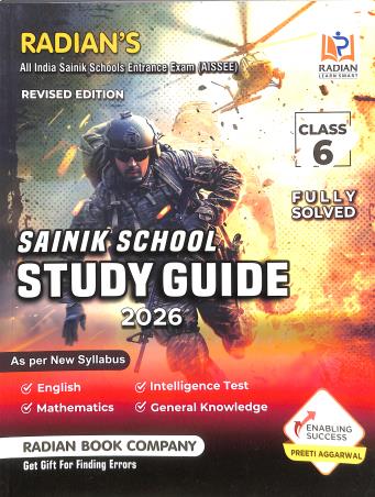 Book cover number 1 for Radian's Sainik School Study Guide Class 6 (2026) written by Preeti Aggarwal published by Radian Book Company