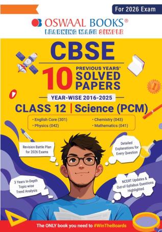 Book cover number 1 for Oswaal CBSE 10 Previous Years' Solved Papers Year Wise 2016-2025 Class 12 Science (PCM) 2026 Exam written by NA published by Oswaal Books