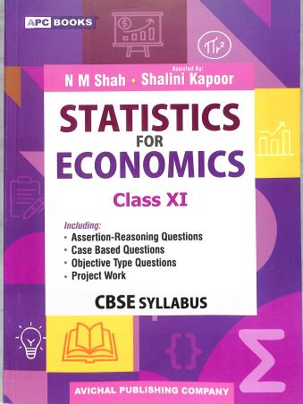 Book cover number 1 for APC Statistics For Economics Class 11 written by N. M. Shah, Shalini Kapoor published by Avichal Publishing Company