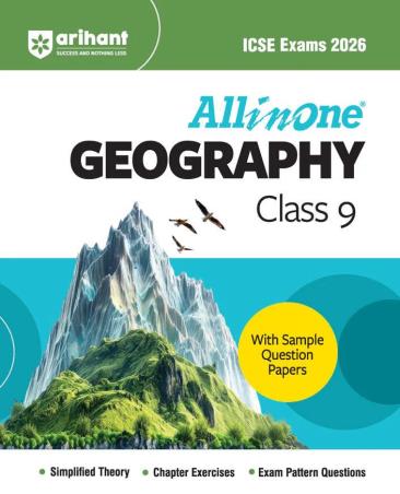 Book cover number 1 for All In One Geography Class 9 (ICSE Exams 2026) written by Farah Sultan published by Arihant Prakashan
