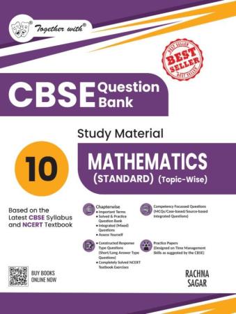 Book cover number 1 for Together With CBSE Question Bank Study Material Mathematics (Standard) Class 10 (2026 Edition) written by S. K. Batra published by Rachna Sagar Pvt. Ltd.