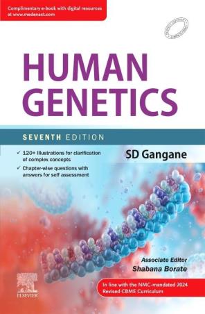 Book cover number 1 for Human Genetics written by S. D. Gangane published by Elsevier
