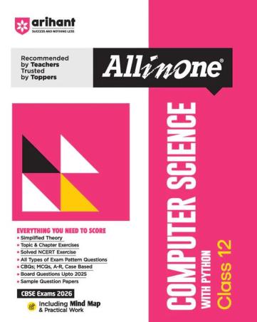 Book cover number 1 for All in One Computer Science with Python CBSE Class 12 (2026 Exams) written by Abhishek, Sanjib Pal, Lalita Kaler published by Arihant Prakashan