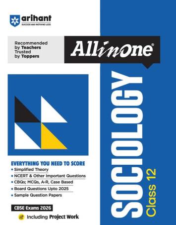 Book cover number 1 for All in One Sociology CBSE Class 12 (2026 Exams) written by Charu Tripathi published by Arihant Prakashan